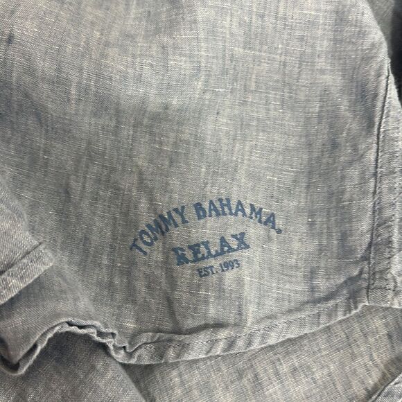 Tommy Bahama Blue Linen Long Sleeve Button Down Shirt Size XXL - Picture 7 of 13